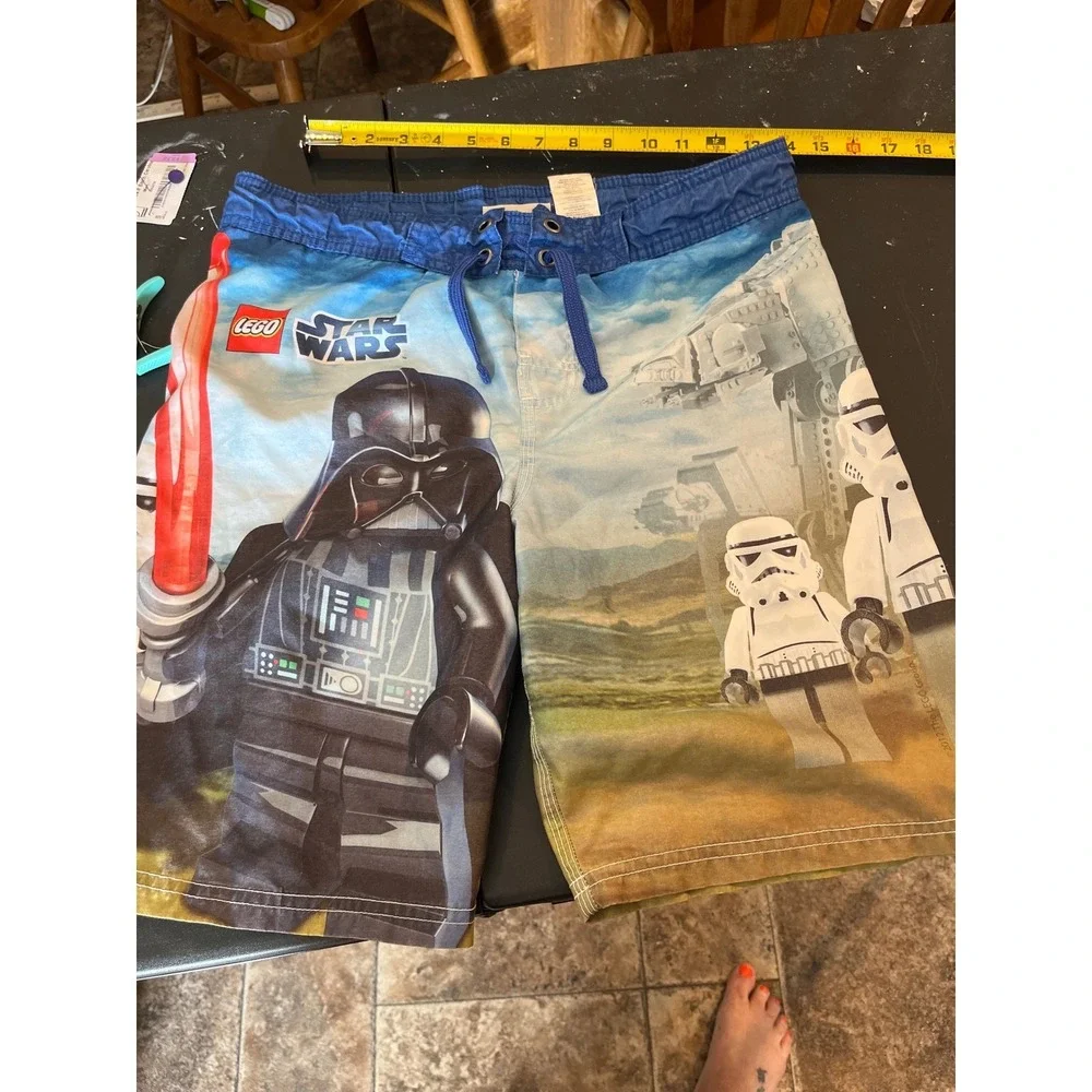 Lego Star Wars Darth Vader Stormtrooper Swim Trunks Boys Large 10/12 Blue 2013